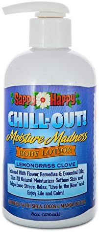Chill Out! Organic Body Lotion- Feel Your Stress and Overwhelming Life Roll Away with this Unique Formula of Natural Flower Remedies and Essential Oils- Lemongrass Clove (8 oz.)
