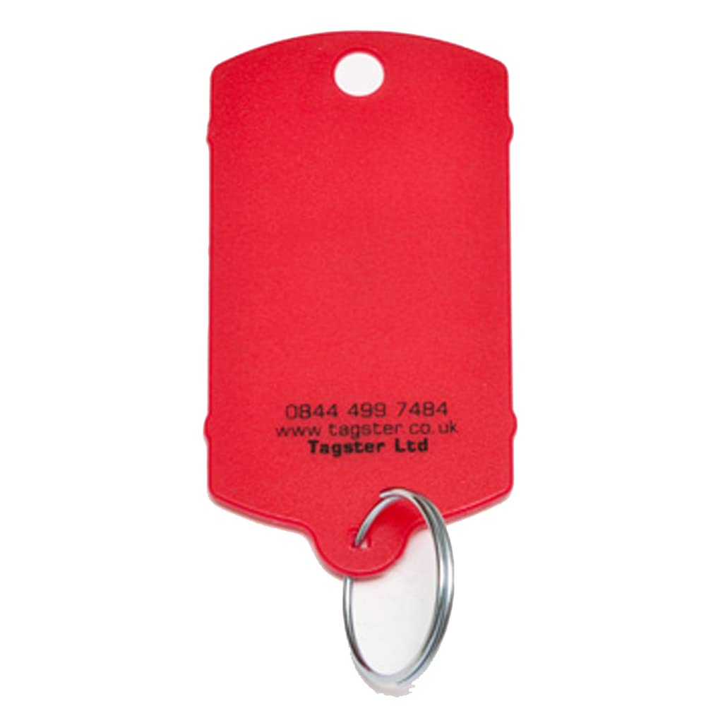 Key tags - Vehicle plastic UNPRINTED key tags (200) with metal rings - 10 Colours (Red)