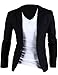 XQS Men's Casual One-Button Solid Modern-Fit Blazer Suit Jacket