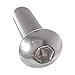 Fastenere Button Head Socket Cap Screws - 1/4-20 x 1 (25 Pack) Stainless Steel 18-8, Full Thread, Bright Plain Finish, Corrosion-Resistant, Machine Thread, Easy to Install w/Allen Socket Drive