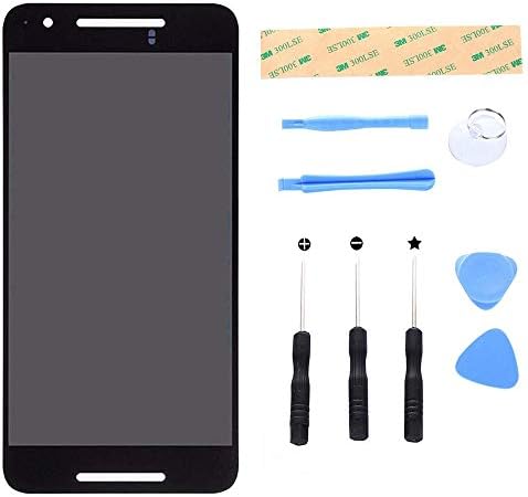Lusee Full Screen Replacement for Huawei Nexus 6P 5.7 Inch Front Touch Panel Glass and Lcd Display are integrated (with Tool Set) Black