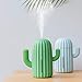 YINGJEE Mini Humidifier Single Room Humidifiers with Night Light Portable Cactus Air humidifier for for Yoga, Office, spa, Bedroom，Baby Room，Silica Gel Diffuser for tap Water only(Green)
