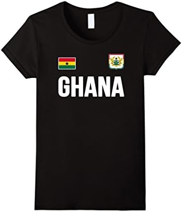 Women's GHANA T-shirt Ghanaian Flag Travel Souvenir Africa African Medium Black