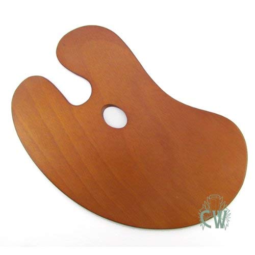 Curtisward Artists Wooden kidney Shape Palette. For Oil and Acrylic Painting.