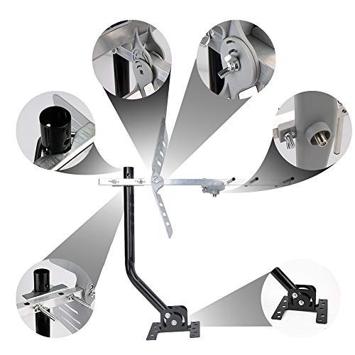 【2019 Newest】 Outdoor TV Antenna, Amplified Digital HDTV Antenna with Mounting Pole, 150+ Miles Range, Support 2 TVs, Amplifier Signal Booster, 33 FT Coax Cable