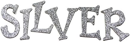 Silver Metallic Glitter HandCut 1.5" Chipboard Letters Alphabet Set Sickers Uppercase Fun Serif