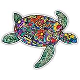 Sea Turtle Sticker Colorful Decal by Megan J Designs&trade; - Laptop Window Car Vinyl Sticker