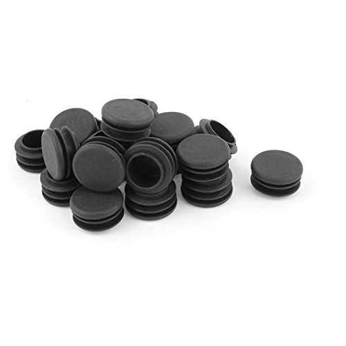 uxcell 20pcs Black Plastic 28mm Diameter Round Tubing Tube Insert Cap Bung