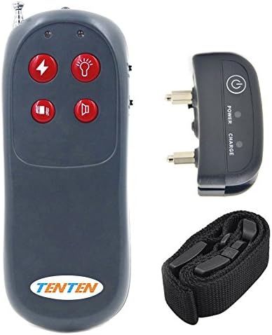 330 Yards Remote Dog Training E-collar with Beep / Vibration / Shock/ Light, TENTEN Upgraded 2016 Rechargeable Waterproof Collar Receiver with Switch On/Off Button for Large, Medium and Small Pets