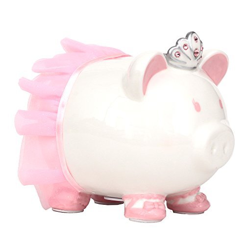 FAB Starpoint Swarovski with Crown Princess Porcelain Piggy Bank for Kids (Pink) FAB Starpoint Swarovski with Crown Princess Porcelain Piggy Bank for Kids (Pink)