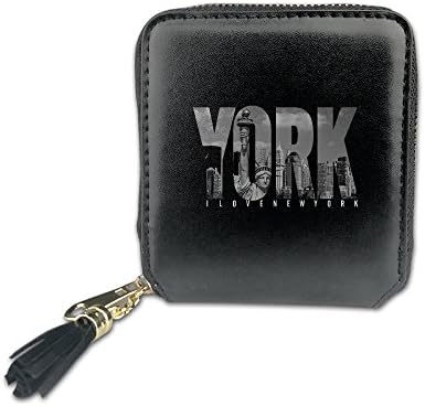 Women's PU Leather Tassel Zip-around Bifold Purse I Love New York Love Statue Of Liberty