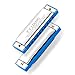 YYLIANG Baby Toys Standard 10 Hole Harmonica - C polyphony Harmonica - Blues Harmonica -With Harmonica case (Blue)