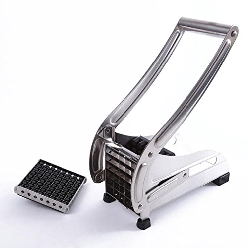 Morrivoe French Fry Cutter Stainless Steel Vegetable Potato Cutter with 2 Interchangeable Blades Potato Chips Maker