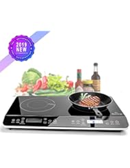 Duxtop 9620LS LCD Portable Double Induction Cooktop 1800w Digital Electric Countertop Burner Sensor Touch Stove