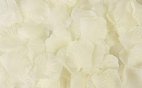 Adorona Fabric Silk Flower Rose Petals Wedding Party Decoration Table Confetti Package of 5000 (Ivory)