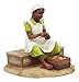 Ebros Vintage Black Americana History African American Girl Peeling Potato Statue 5.25