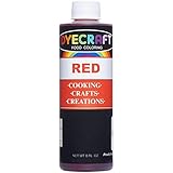 DyeCraft Red Food Coloring (LARGE 8 oz Bottle) Odorless, Tasteless, Edible - Perfect for Baking, Cooking, Arts & Crafts, Deco