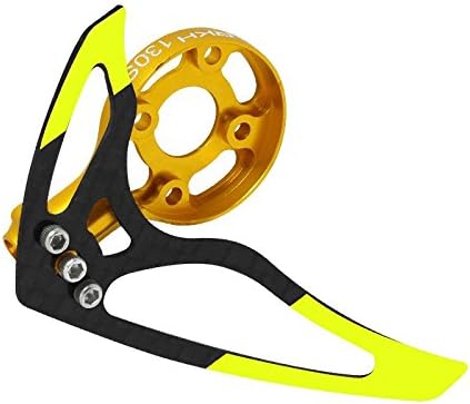 Rakonheli CNC AL Tail Motor Mount w/CF Vertical Fin Set (Gold) - Blade 130S