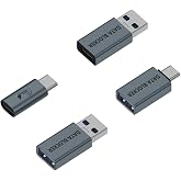 rgzhihuifz USB Data Blocker 4-Pack USB-C to A &amp; A to C Charge-Only Adapters &ndash; Anti Juice Jacking, Safe Travel Charging, Hacking Proof 100% Guaranteed, USB C Data Blocker for Any USB Phone Charging