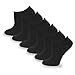 Womens Sock 9-11 Everyday Casual Low Cut Ankle Socks School Uniform 12 Pairs with Mesh (White-Black)