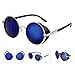 FUNOC Vintage Retro Unisex Cyber Goggles 50s Cool Round Glasses Sunglasses