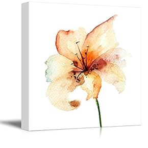 Canvas Wall Art Abstract Ink Watercolor Flowers Painting Artwork for Home Prints Framed - 12x12 inches