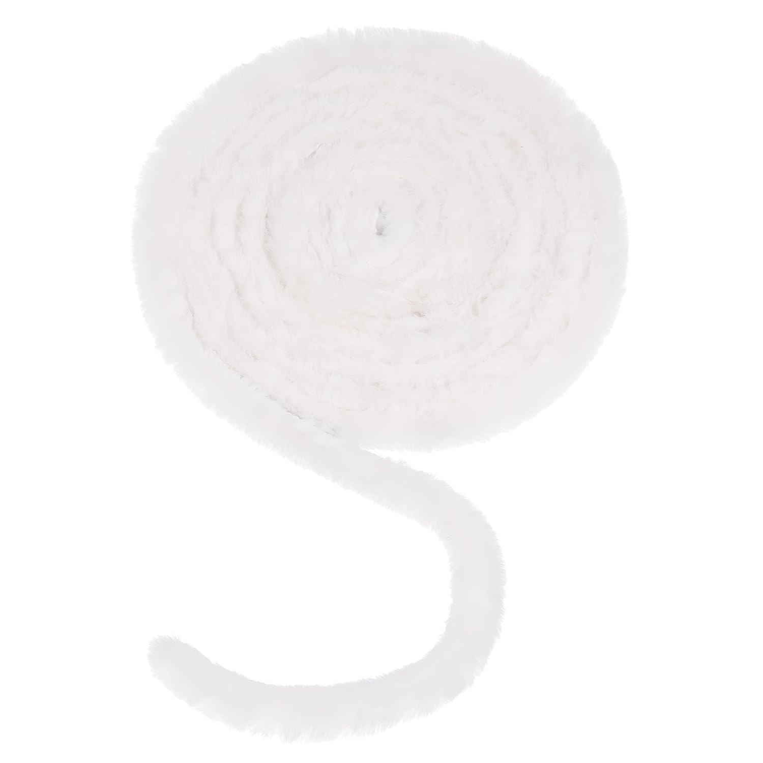 MFUOE Christmas Faux Fur Ribbon Trim White Faux Fur Ribbon Cotton Sewing Trimmings Furry Accessories Winding Garland (24 Feet) — image 1