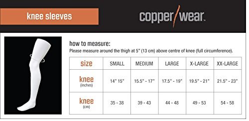 Copper Wear Compression Knee Sleeve, Large