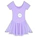 Arshiner Kid Girls Ballet Leotard with Skirt Short Sleeve Toddler Dance Dresses