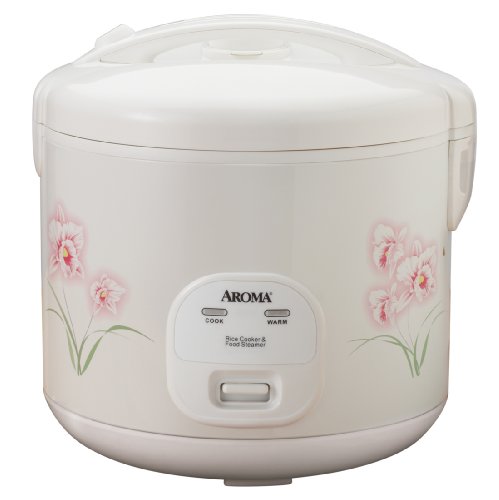 Aroma Housewares 12-Cup (Cooked)  (6-Cup UNCOOKED) Cool Touch Rice Cooker and Food Steamer with Flowers Design (ARC-1266F)