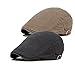 Bigface Up Pack of 2 Men's Cotton Flat Cap Ivy Cabbie Driving Hat Summer Newsboy Cap (Gray+Light Khaki)