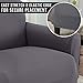 Home Fashion Designs Solid Twill Sofa Slipcover. One Piece Stretch Couch Cover. Strapless Arm Sofa Cover for Living Room. Brenna Collection Slipcover. (Sofa, Charcoal - Solid)