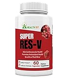 Health1st Res-V Resveratrol Dietary supplement 1200mg Max Strength Aids CardioVascular Health Promote Antioxidant Health Multivitamin - 30 Day Supply - 60 Veggie Capsules - 2 Capsules Per Serving