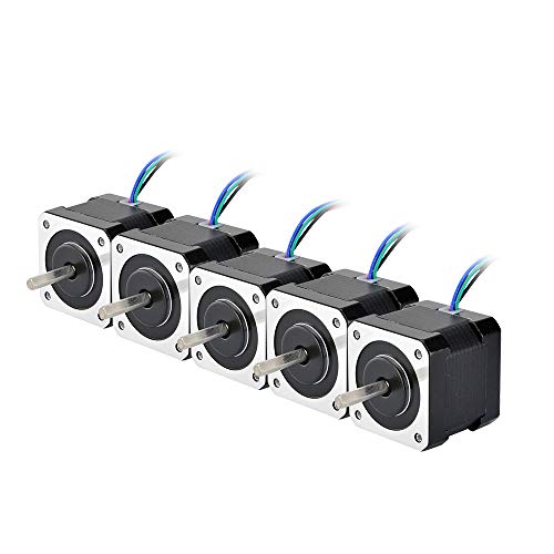 STEPPERONLINE 5PCS Nema17 Stepper Motor 2A 64oz.in 40mm Body 4-lead 1m Cable W/Connector DIY CNC