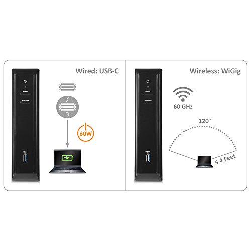 [Certified] Cable Matters Hybrid Docking Station - Wired USB-C or Wireless 60 GHz for Windows Computers