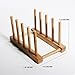 2 Tiers Bamboo Dish Rack Dishes Drainboard Drying Drainer Storage Holder Stand Kitchen Cabinet Organizer for Dish / Plate / Bowl / Cup / Pot Lid / Book (Small Size)
