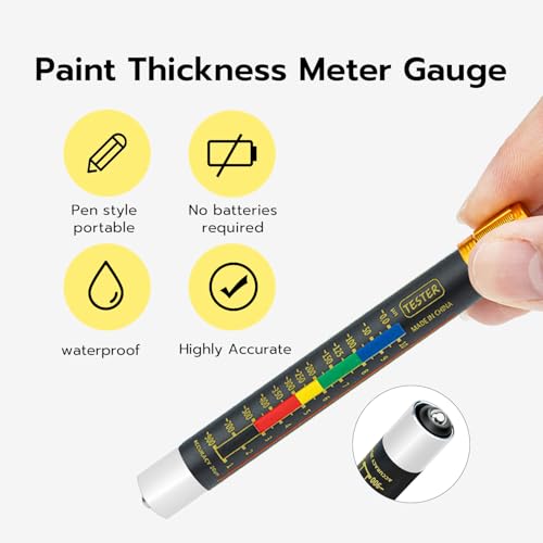 Mcbazel Car Paint Thickness Tester, Coating Thickness Gauge, Paint Coating Tester with Magnetic Tip