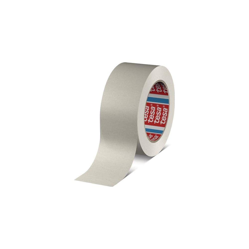 tesa 4713, paper tape, paper packing tape, packaging tape, 50 mm x 50 m (50 mm white, 1 roll)