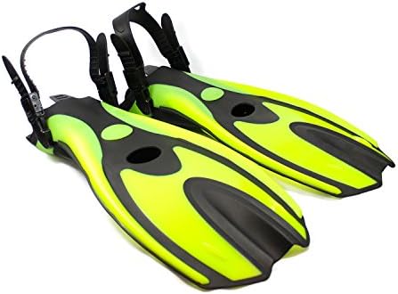 Fishtown Training Swim Fins - High Performance Swim Fins for Beginners, Comfortable Ergonomic Design, Lightweight and Flexible, Improves Technique and Muscle Strength, Adjustable Strap - Yellow
