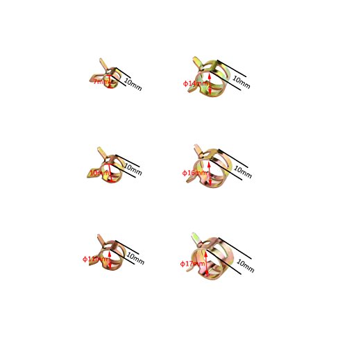 120 pcs Spring Band Type Action Fuel / Silicone Vacuum Hose Pipe Clamp Low Pressure Air Clip Clamp 7mm-17mm