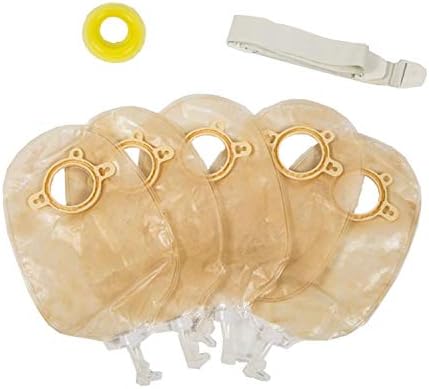 XIHAA Two-Piece Belt Urinary Ostomy Bag,No Need To Paste,Ostomy Bags With Closure For Colostomy Ileostomy Stoma Care(5 Pcs)