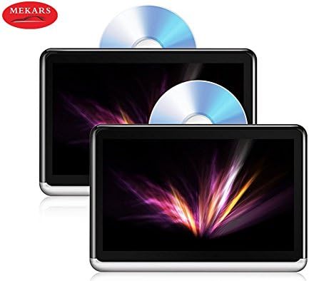 MEKARS10.1 inch Dual Screen Tablet Android 6.0 Portable DVD Player IPS Touch Screen Car Headrest Monitor, Car Seat Back DVD Player,Bluetooth 4.0, Built-in 4000mAh Battery, HDMI, FM, WIFI for 2 PCS