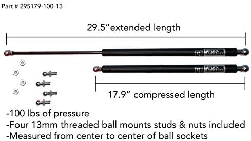 2 Truck Upfitters 29 5 Gas Props For Snuglid Sl F2 Pickup Truck Longbed Tonneau Covers 29 5 Extended 17 95 Compressed 100 Lbs Of Pressure Ea Measurement Required Incl 4 Ball Mounts And