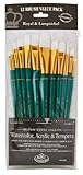 Royal Brush Manufacturing Royal and Langnickel Zip N' Close 12-Piece Brush Set, Medium White Taklon