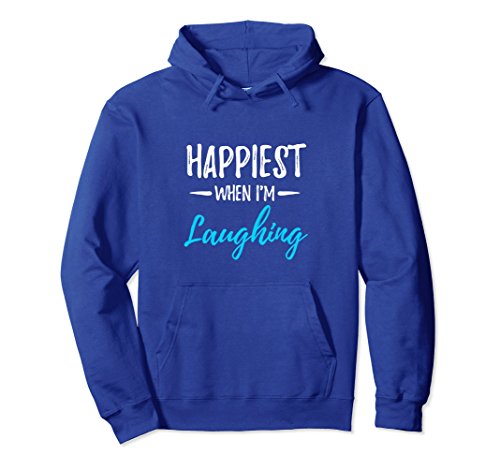 Unisex Happiest When I’m Laughing Hoodie for Laughter Yoga Medium Royal Blue