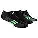 adidas Men's Superlite Stripe No Show Socks (3-Pair), Black/Graphite/Flash Green, Large