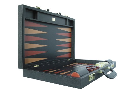 Backgammon Attache 23" - Genuine Leather - Double-Grip Handle