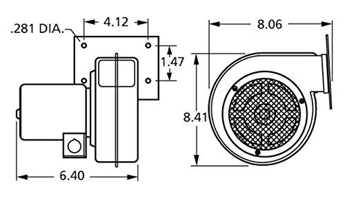 Fasco 50755-D500 Centrifugal Blower with Sleeve Bearing, 1,600 rpm, 115V, 60Hz, 1 amps