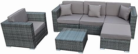 Yoto Rattan Roman Outdoor Wicker Rattan Sofa Sectional Furniture