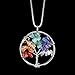Small Tree of Life Semi Precious Stones Pendant Necklace With 18
